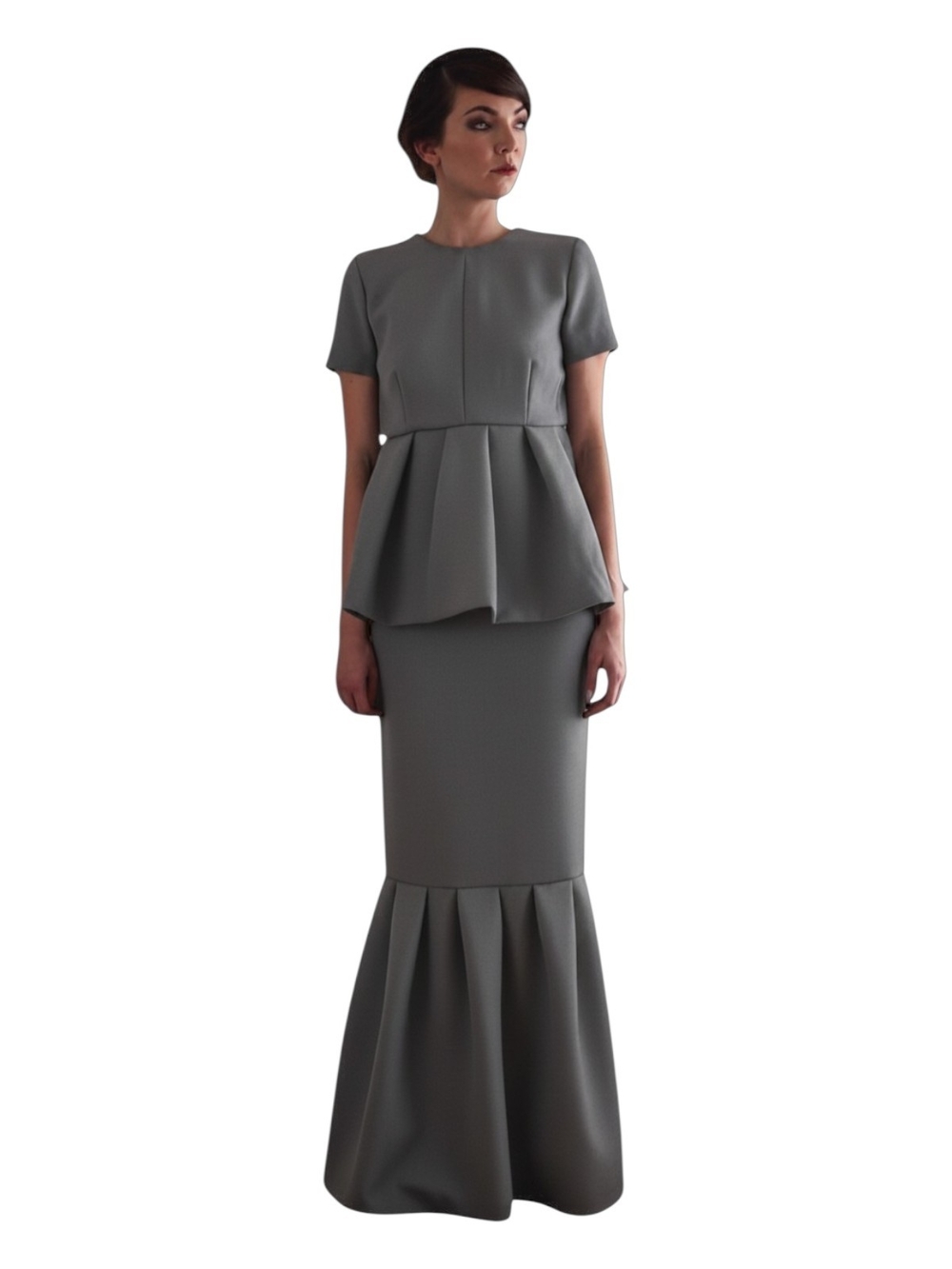 $1260 Mina & Olya Wool Peplum Maxi Skirt NWOT